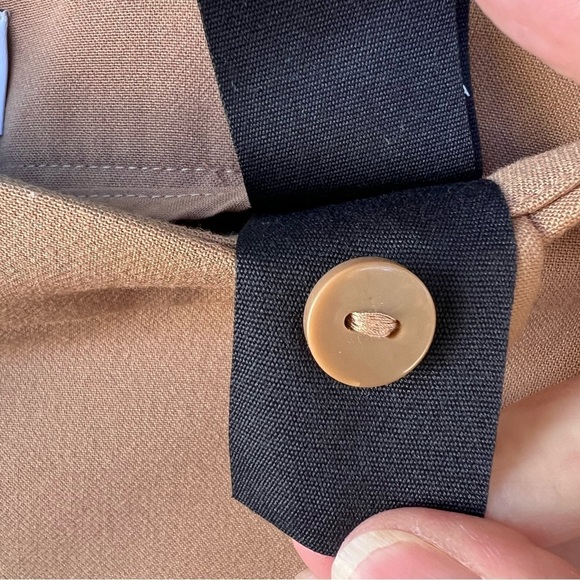 & OTHER STORIES PRESSED CREASED FLARE LEG NEUTRAL TAN TROUSERS SIZE 10 - Picture 13 of 13